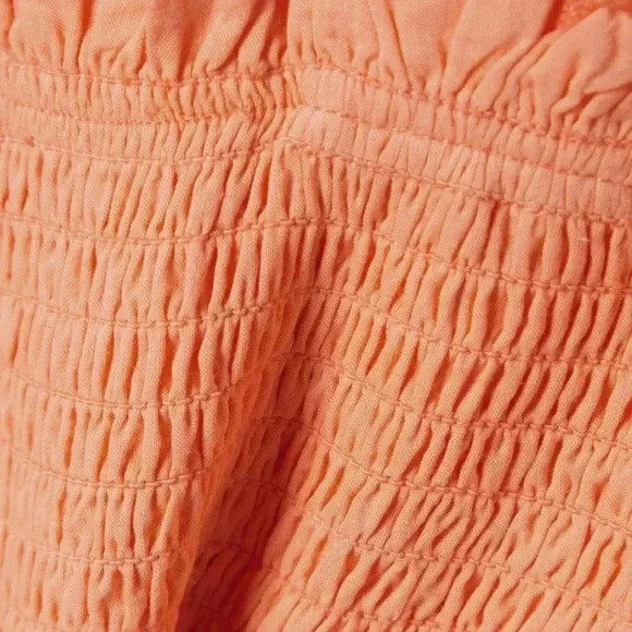 NWT SOLID & STRIPED Phoebe cropped shirred cotton tank top peach S - Picture 4 of 7